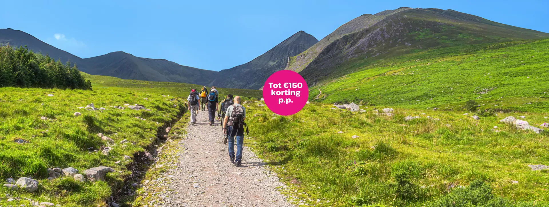 Ierland - Ring of Kerry Cronins Yard - Wandelaars bergen