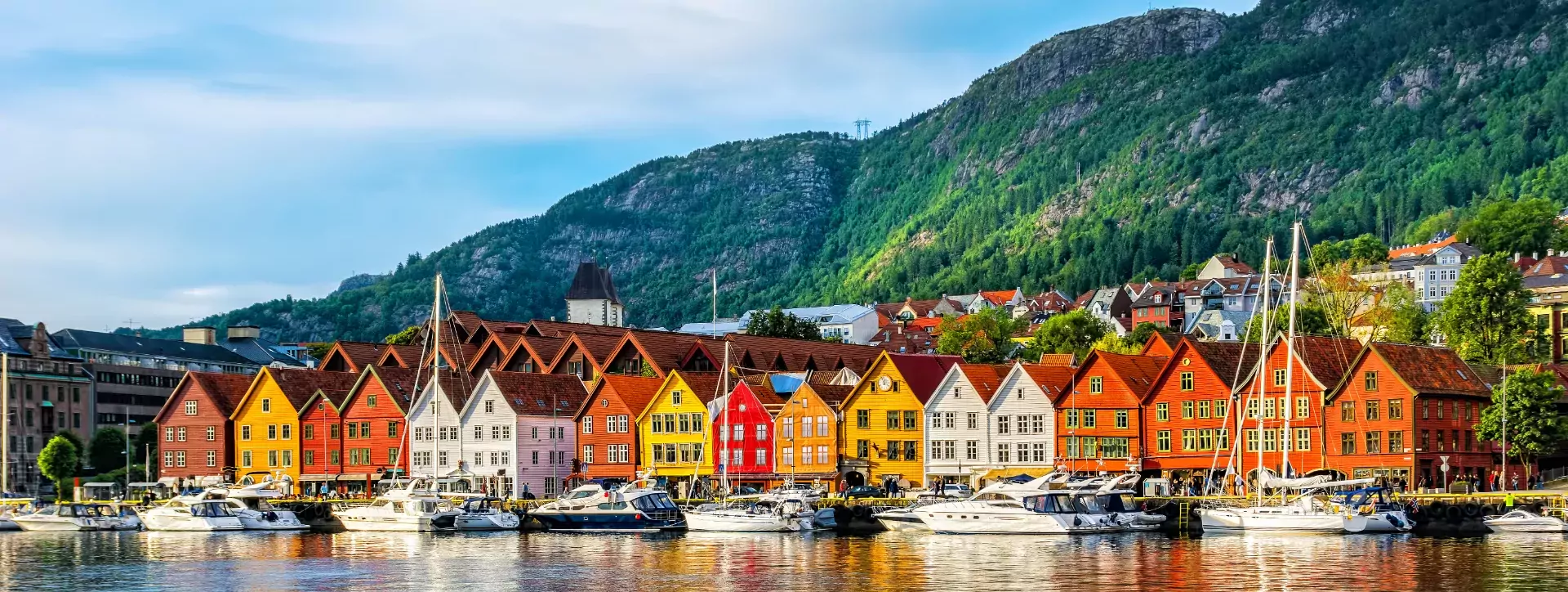 Kleurrijke huizen in Bergen in Noorwegen