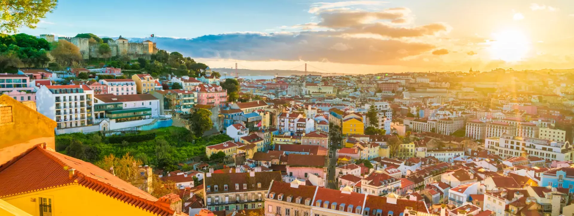 Panorama uitzicht over de stad Lissabon in Portugal