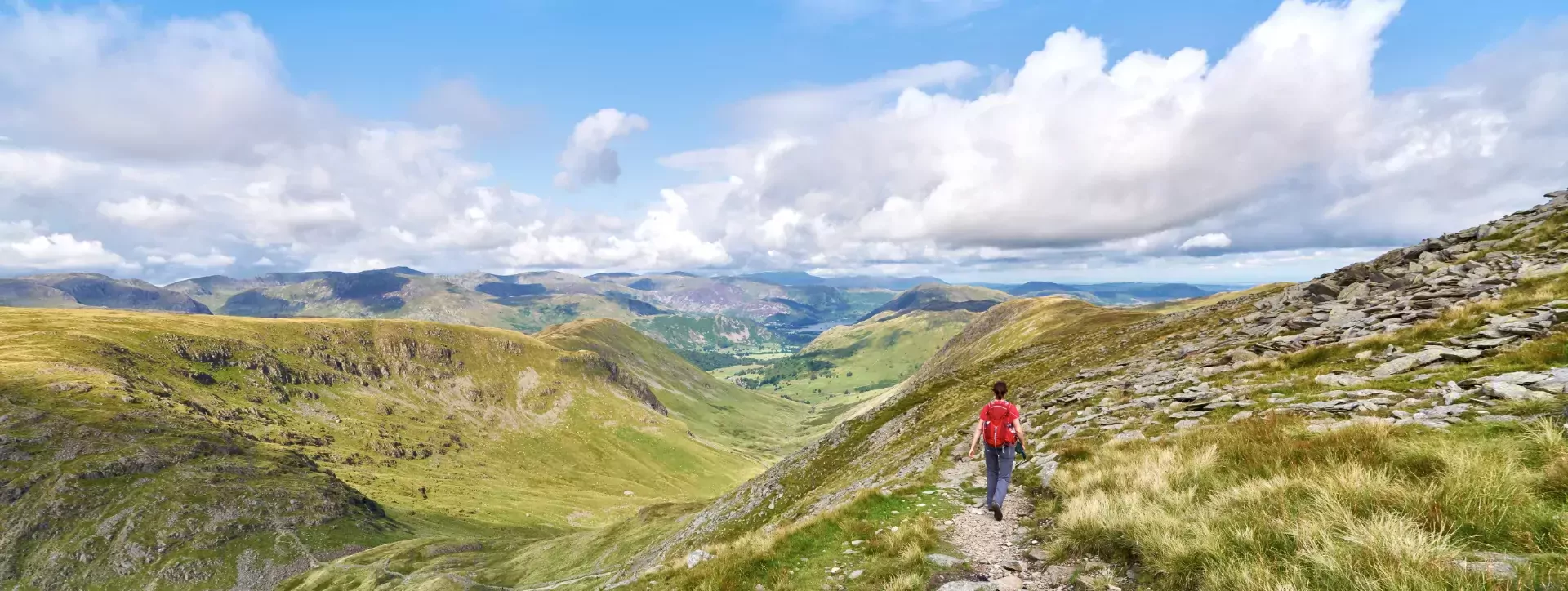 Wandelaar in de Lake District in Groot Brittannië