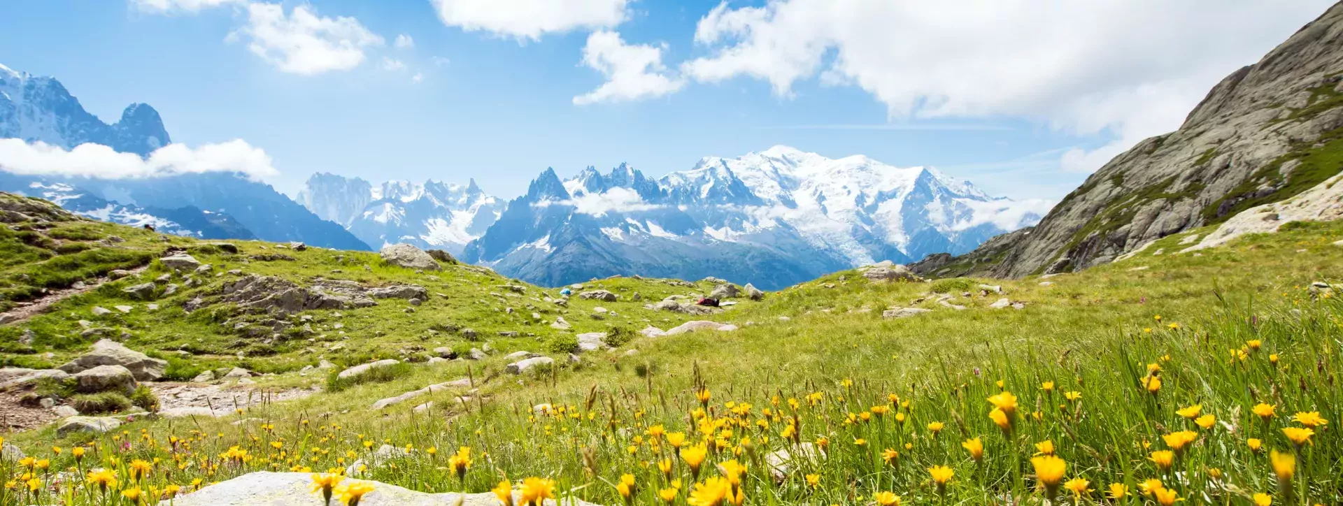 In de bergen van de Mont Blanc in de Franse Alpen