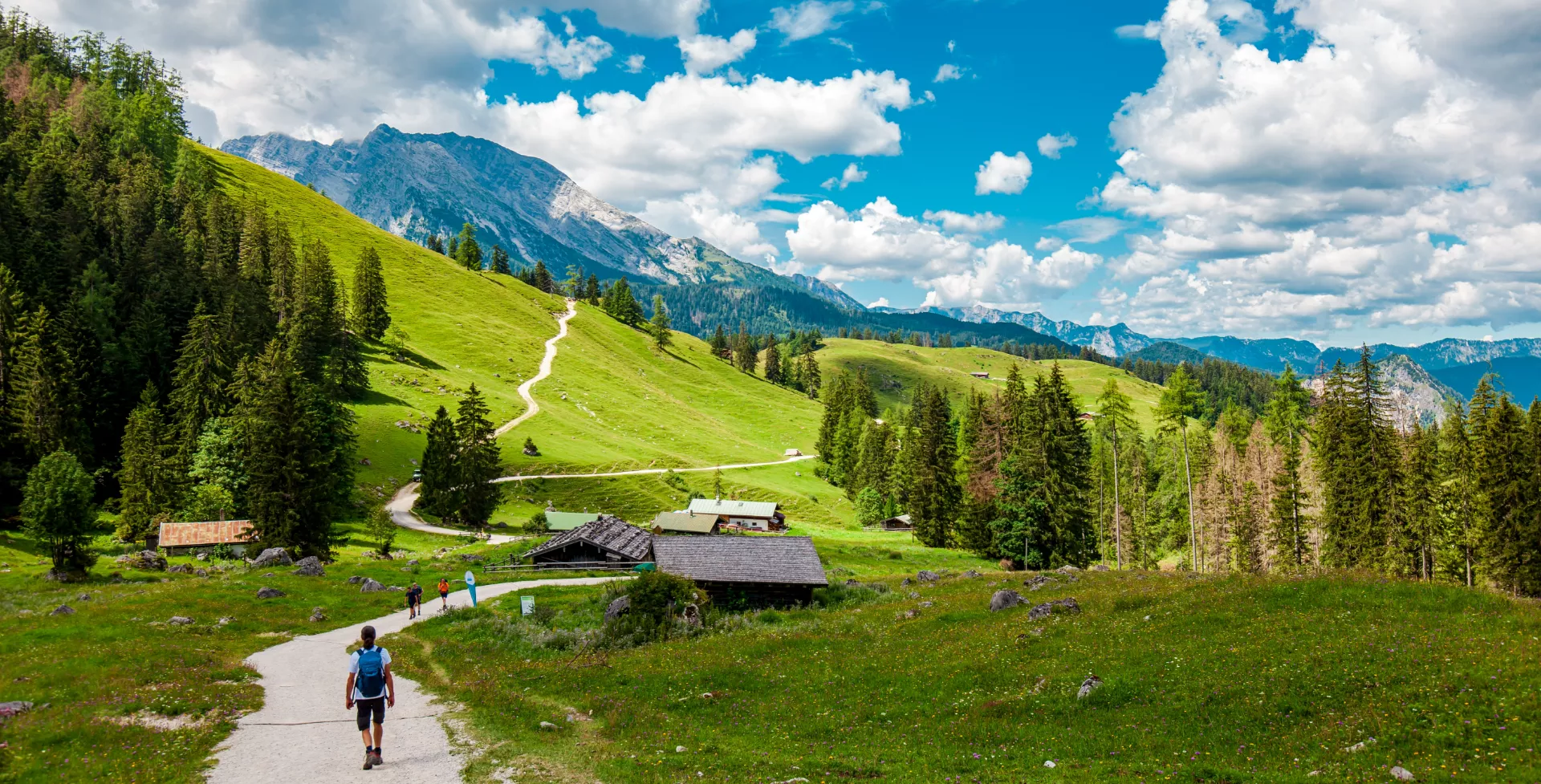 Wandelaars in Berchtesgaden Nationaal Park in Duitsland