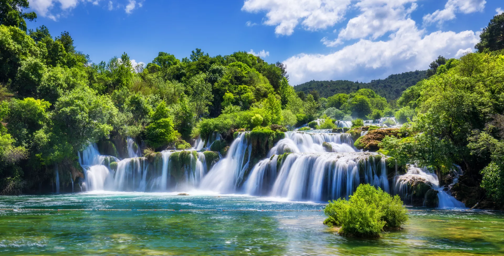 Kroatië, Krka Nationaal Park, watervallen