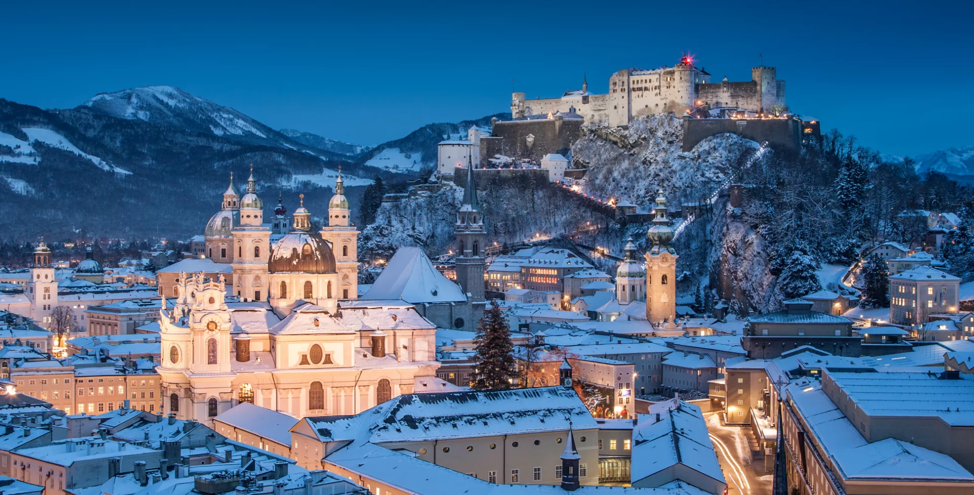Festung Hohensalzburg, Kathedraal van Salzburg in Salzburger Land in Oostenrijk