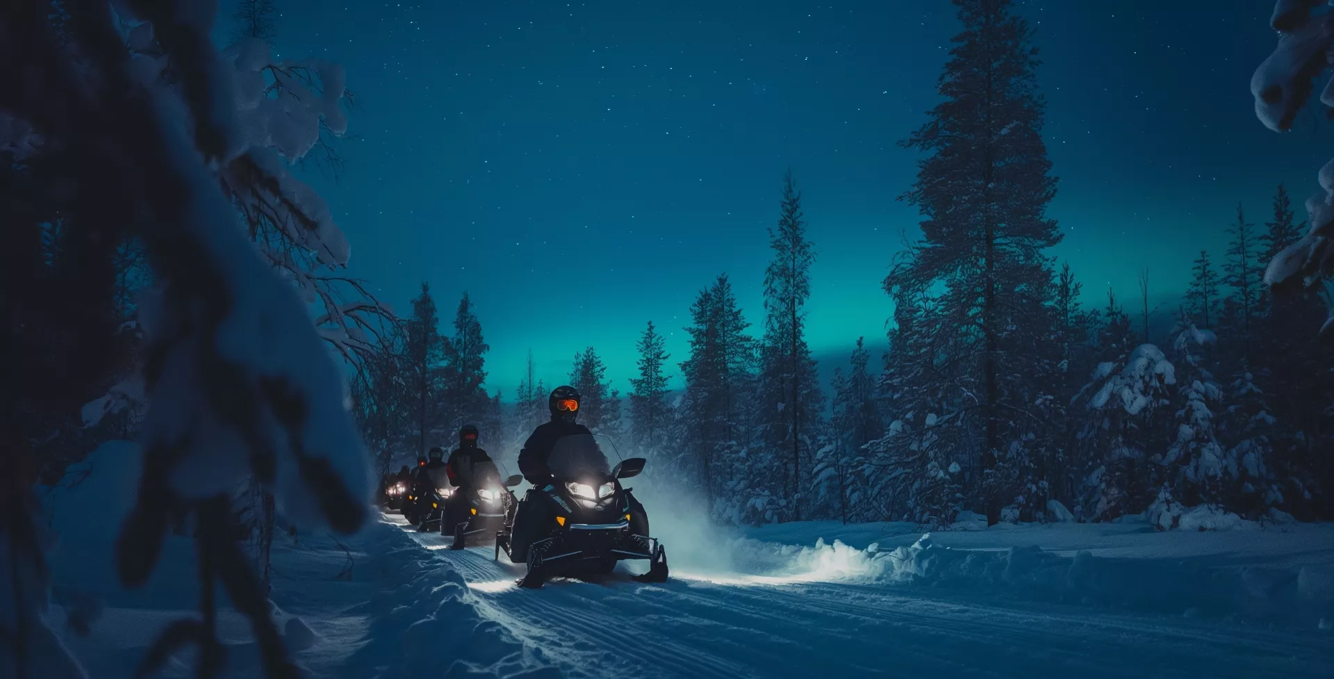 FI-sneeuwscooter en noorderlicht 1920x977