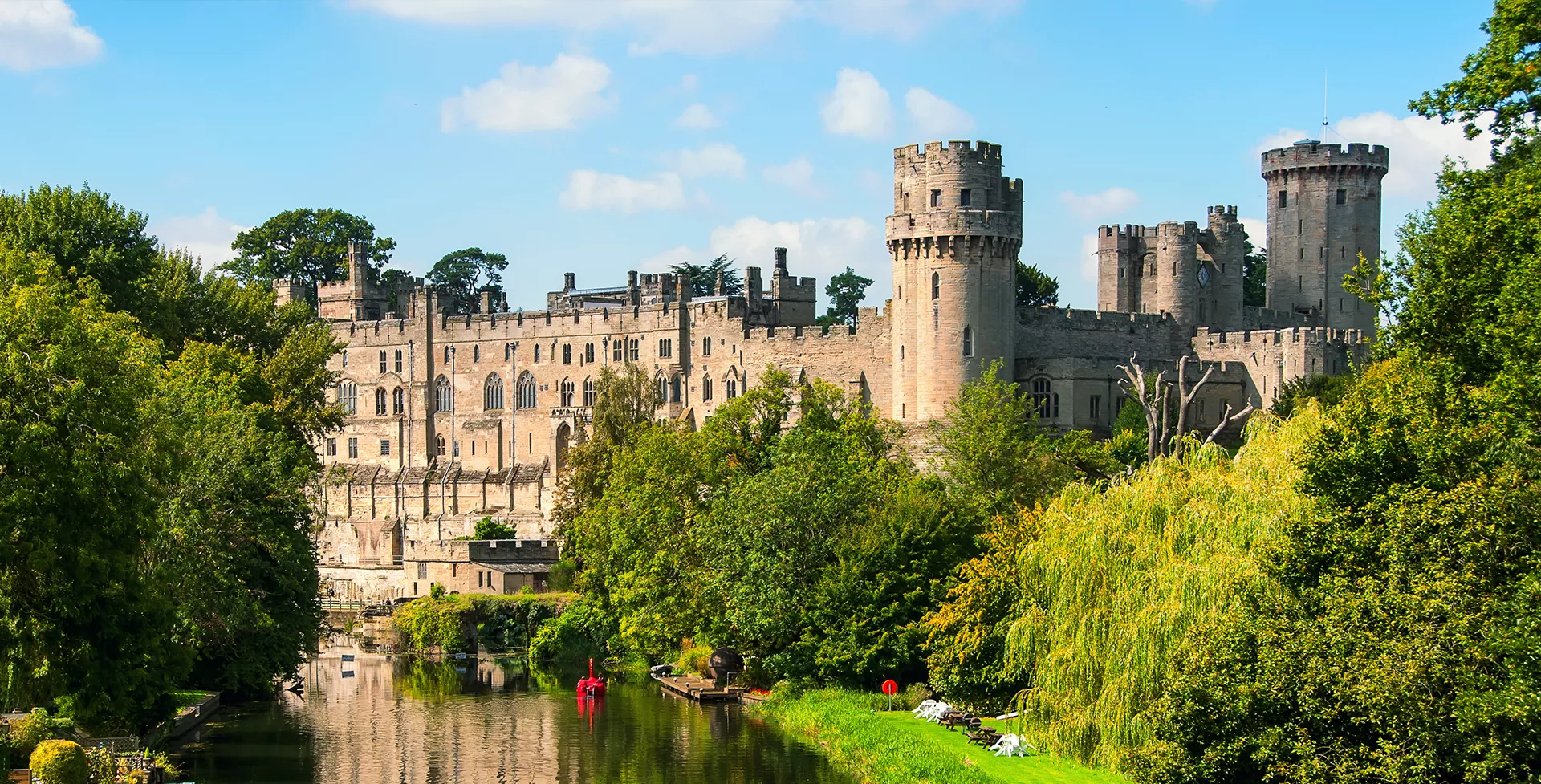 Engeland-Warwick Castle en rivier Avon