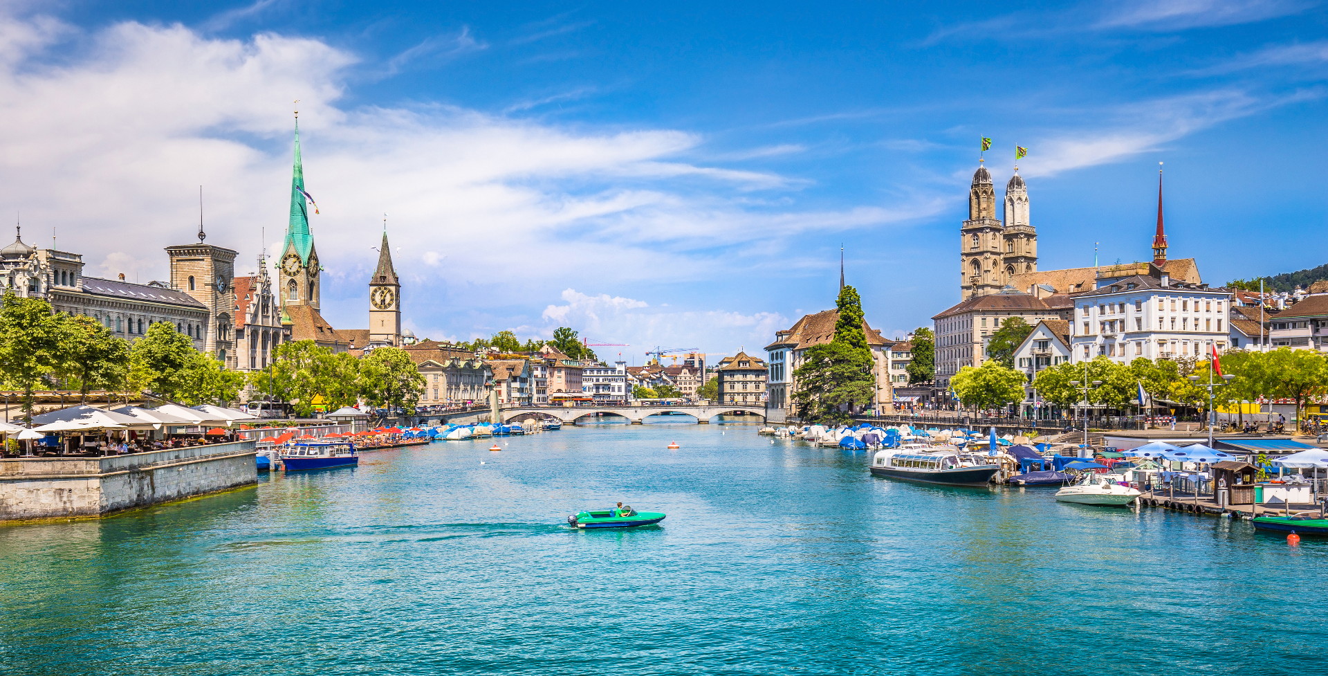 CH-Zürich Limmat oude stad
